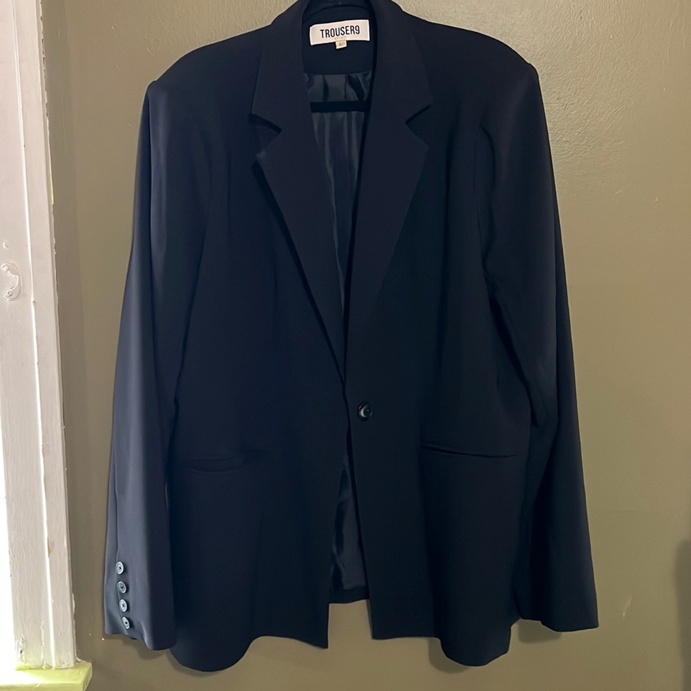 TROUSER9 Oversized Black Blazer | Single Breasted | Size L